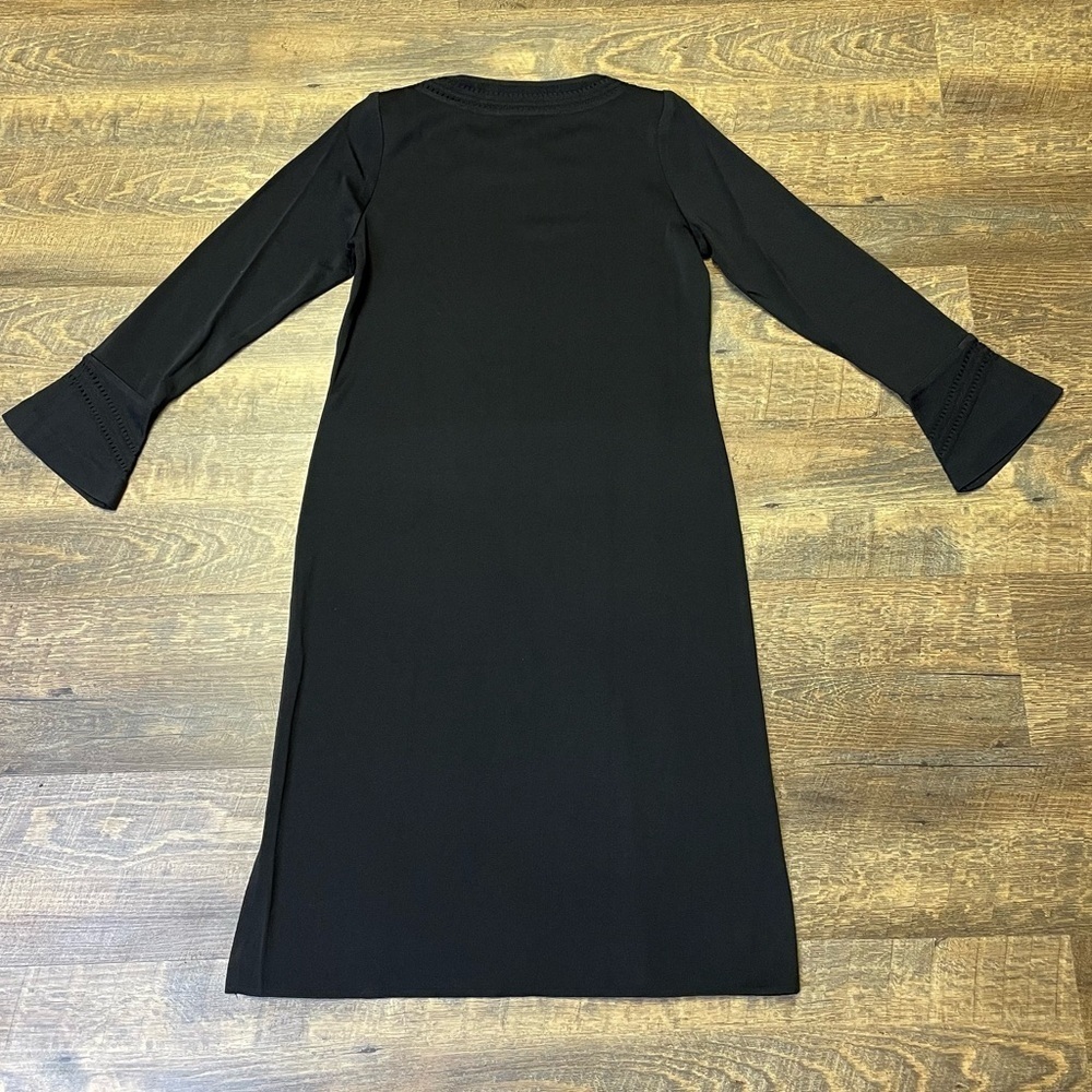 Exclusively Misook Classic Acrylic Knit Bell Sleeve Maxi Dress XS Black Witchy - Picture 10 of 13